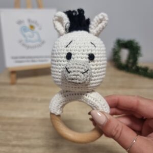 Crocheted Animal Rattle - Zebra
