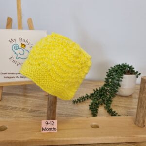 Baby Beanies 9 - 12 months - yellow lace