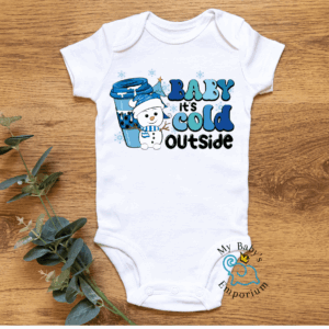 Baby Short Sleeve Onesie - Baby It’s Cold Outside