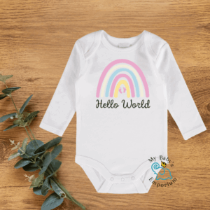 Baby Long Sleeve Onesie - Hello World
