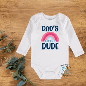 Baby Long Sleeve Onesie - Dad's Little Dude