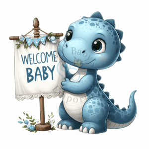 “Welcome Baby” Personalised Animal Onesie 🍼 - 3-6 Months (000), Dinosaur