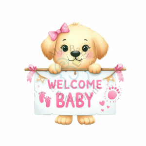 “Welcome Baby” Personalised Animal Onesie 🍼 - 3-6 Months (000), Dog