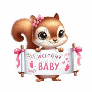 “Welcome Baby” Personalised Animal Onesie 🍼 - 3-6 Months (000), Squirrel
