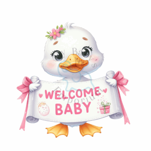 “Welcome Baby” Personalised Animal Onesie 🍼 - 3-6 Months (000), Duck
