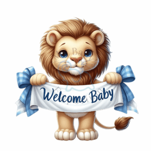 “Welcome Baby” Personalised Animal Onesie 🍼 - 3-6 Months (000), Lion