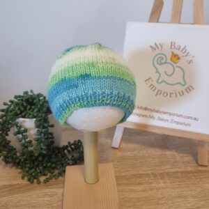 Baby Beanies Newborn to 3 Months - Green/Blue Mix