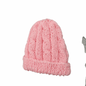 Baby Beanies Prem to Newborn - Pink Cable