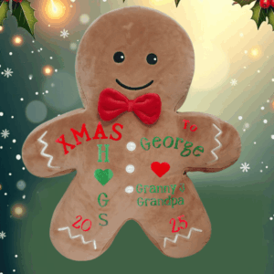 Personalised "Xmas Hugs 2025" Gingerbread Man Plush (Keepsake Gift)