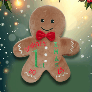 Personalised First Christmas 2025 Gingerbread Man Plush (Keepsake Gift)